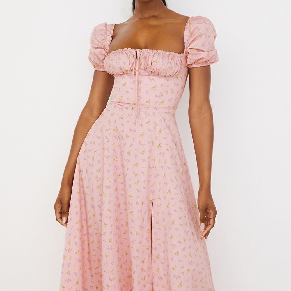 House of CB Pink Floral Midi Dress - Picture 14 of 16